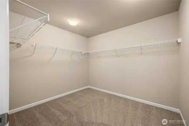 The extra-large closet in the primary suite.