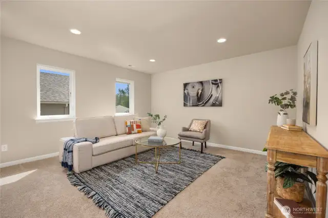 The upstairs bonus room.