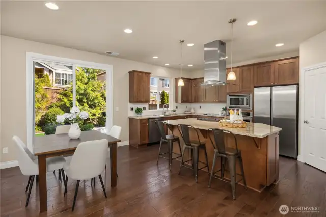 A first look at the large open-concept kitchen.