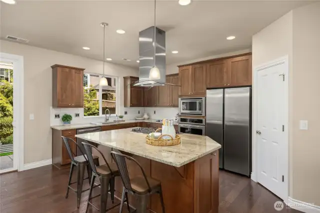 Terrific counter space on the eat-in island.