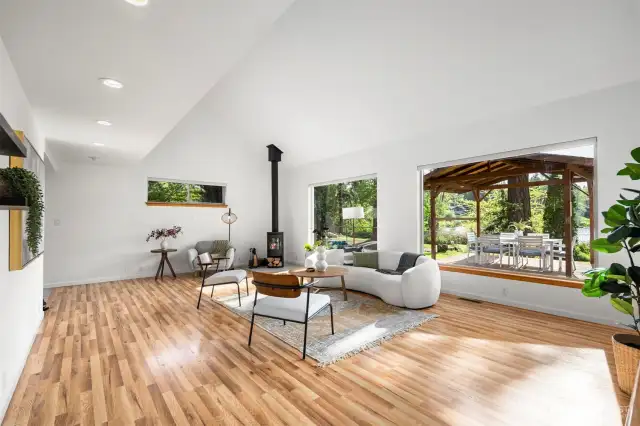Tons of natural light throughout, skylights, vaulted ceilings, and beautiful views from every room.