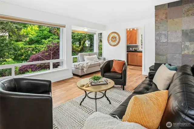 Gorgeous huge windows let the nature in.
