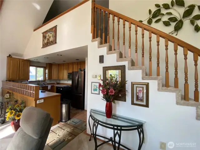 From main living area, looking into the kitchen