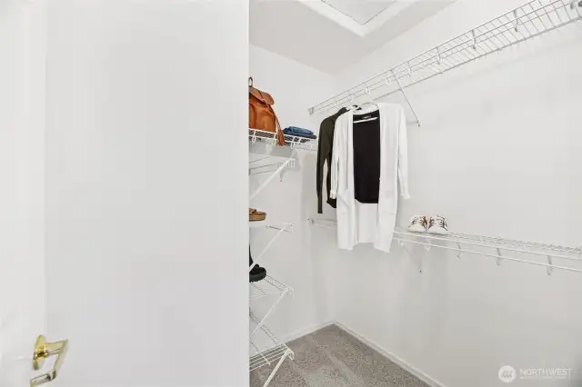 Second and larger walk in closet in the primary bedroom.