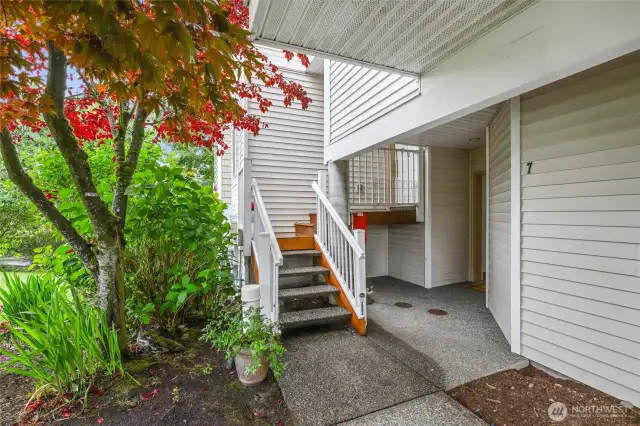 Entrance to unit #7 is just to the right of the stairs.