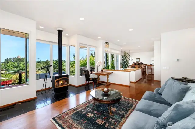 Open living room with incredible views