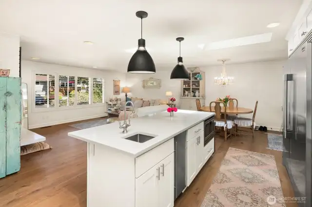 Kitchen overlooking dining & living room.