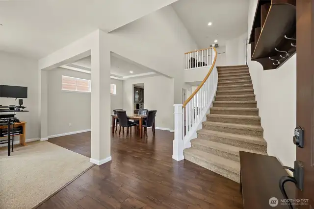Open Family, dining and stairs from the foyer