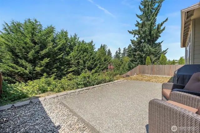 Rear patio and view