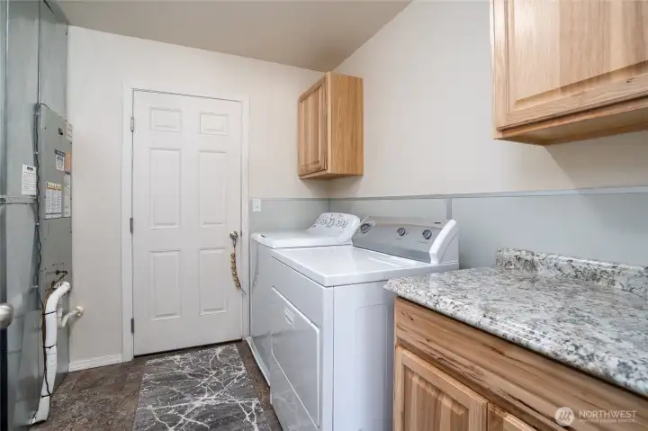 Utility room just off garage.