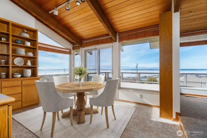 Virtually staged. A wall of windows captures every inch of the view.