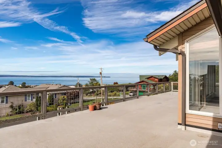 Generous deck space for entertaining and dining with commanding views of passing ships and ferries.