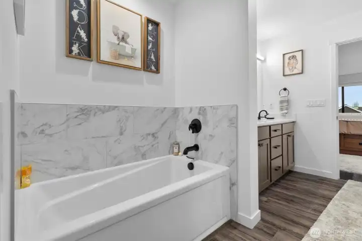 Relax in your private soaking tub