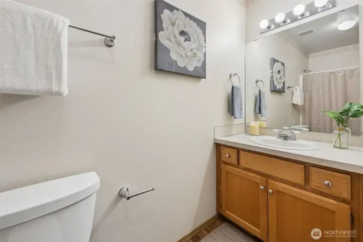 Full bath across from bedrooms 2 and 3