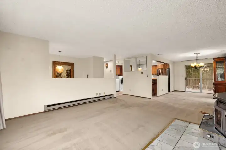 Open floor plan makes it easy to spend time together.