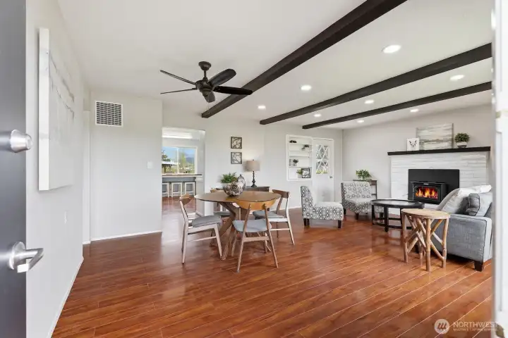 Original Charm: Beautifully preserved original built-in shelves offer both vintage character and practical storage for your favorite books or decor.