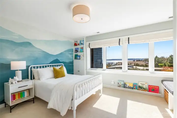 Designer wallpaper and window coverings