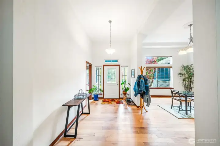 Gorgeous hickory wood floors throughout the main living area.
