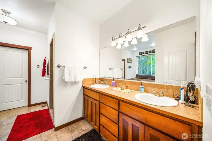 Double sink vanity.