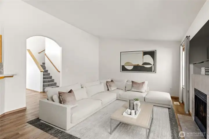 Living Room (digitally staged)