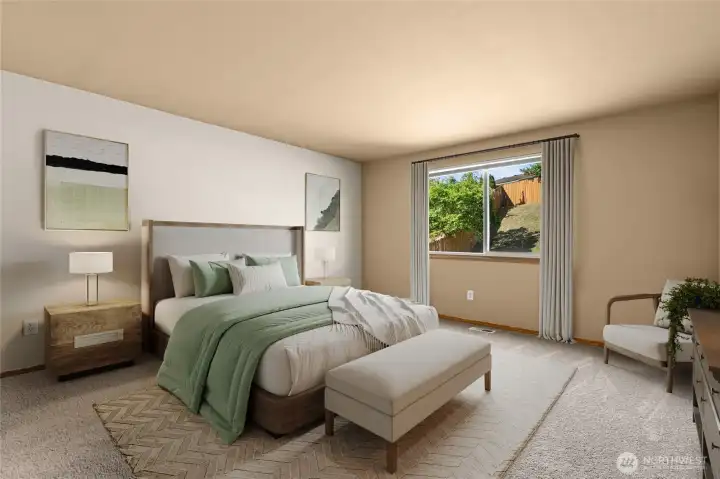 Primary Bedroom (digitally staged)