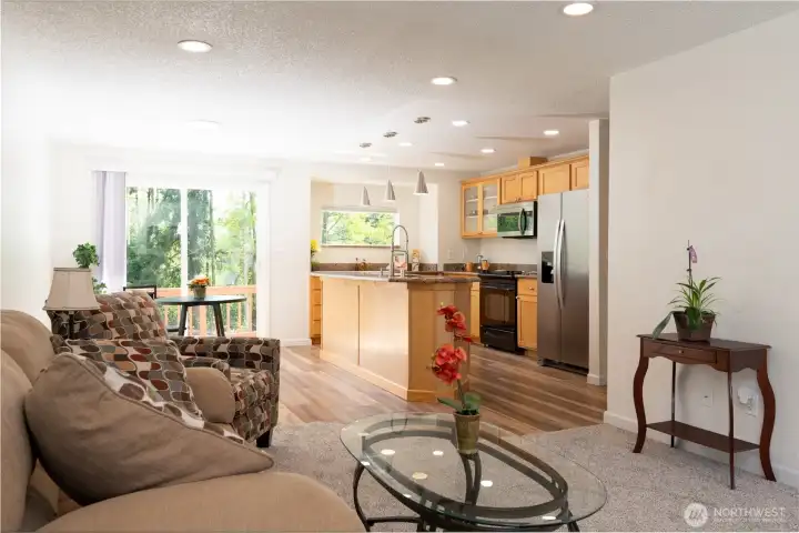 Living Room to Dinning and Kitchen Area