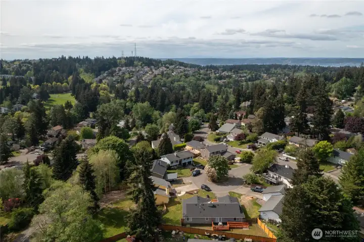 Get a Full Picture of this aerial view showing the near by Golf Course