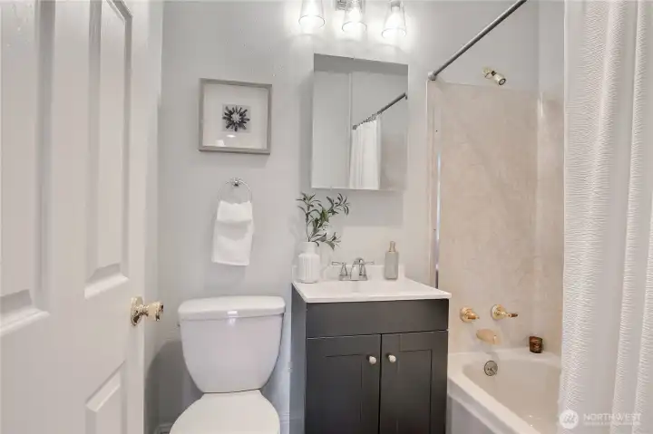 Main full bathroom updated 2024.