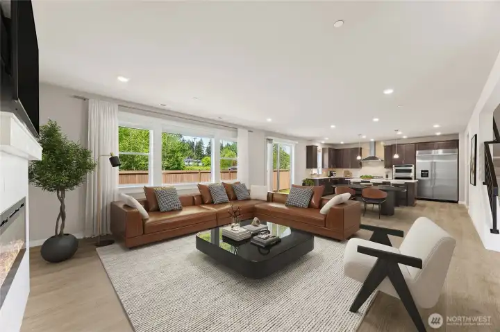Very open layout - virtually staged. Very open layout - virtually staged.