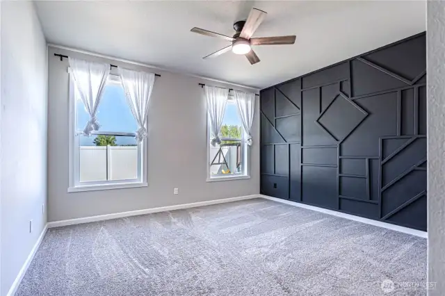 primary bedroom off living room