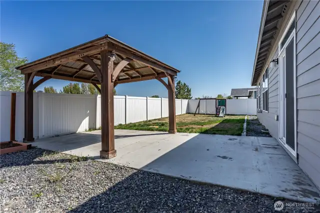 back patio and yard off dining area