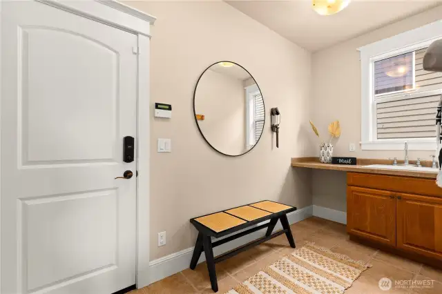 Mudroom on the main level.