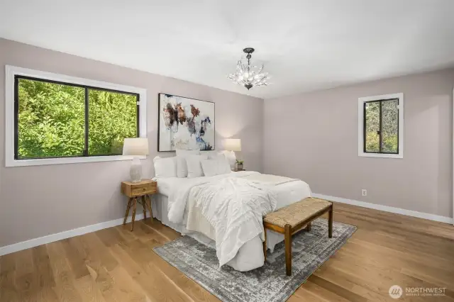 Upper level primary bedroom with en-suite bath
