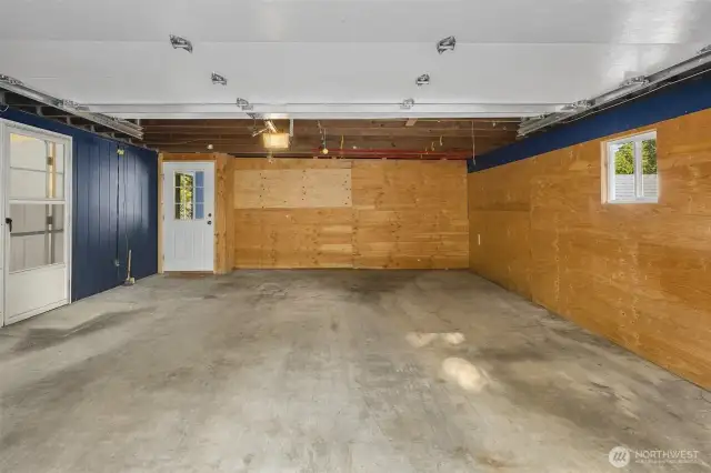 Lower level 2-car garage