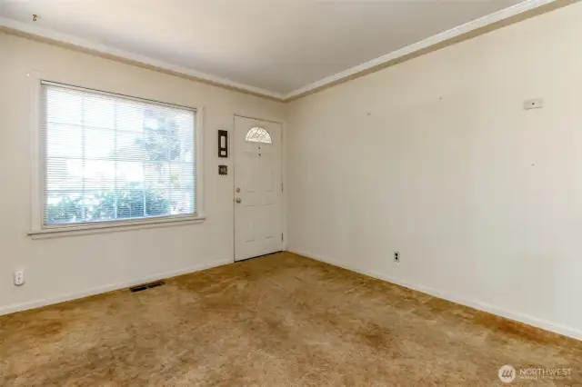 Living room greets you upon entrance!