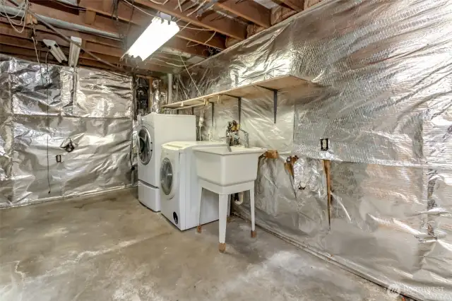 Washer and dryer stay - located in the basement.