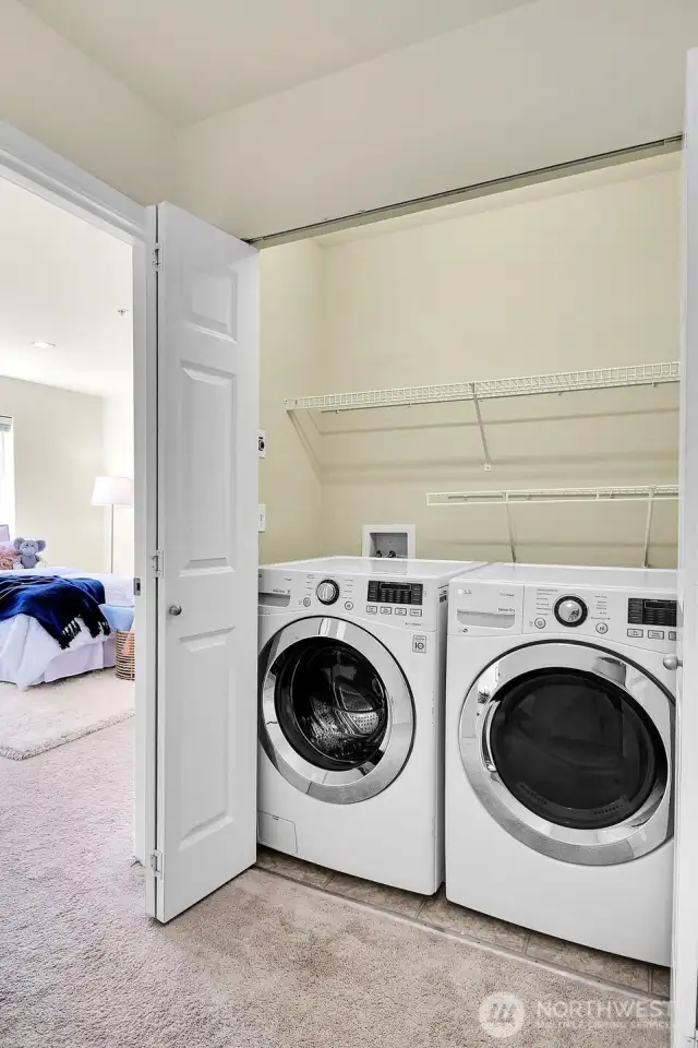 Upstairs laundry! No need to haul baskets up and down stairs in this home.