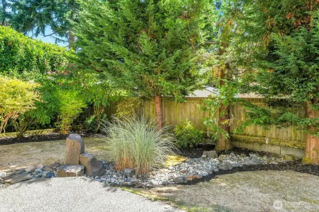 Mature trees and landscaping provide a beauty and a sense of seclusion from neighbors.