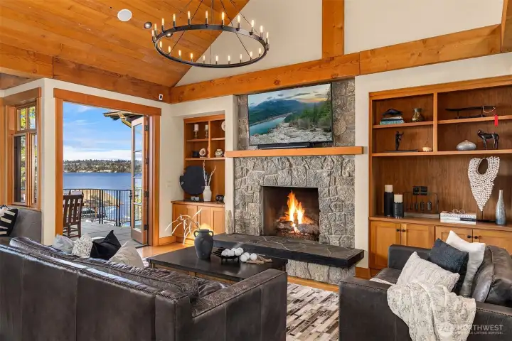 Artisan wood, ironwork and stone finishes exude timeless Pacific Northwest sophistication.