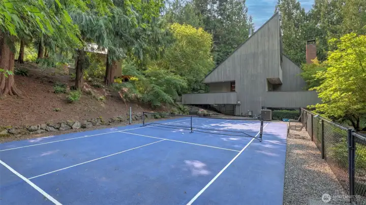 Private pickleball court for endless outdoor fun.
