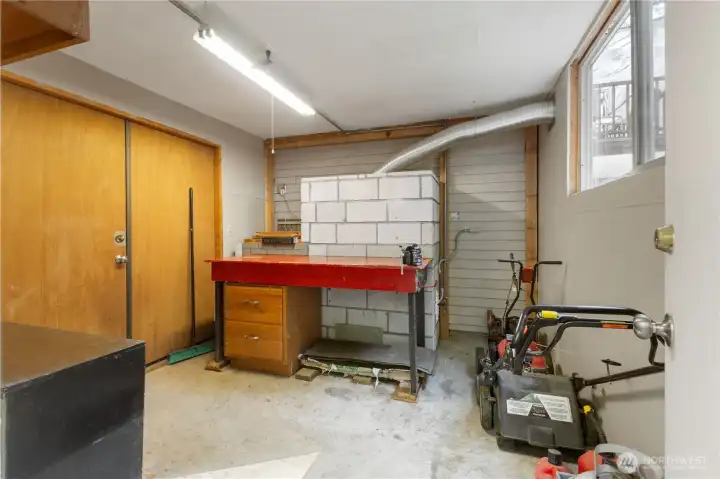 Shop Area adjacent to Covered Carport.