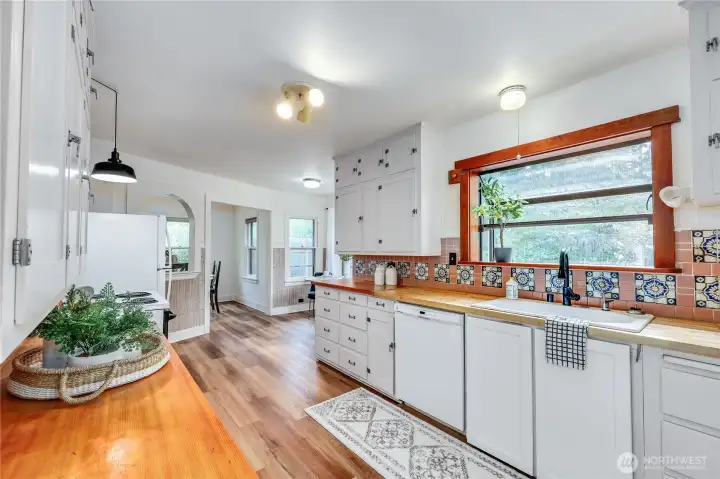 Fun tile and period cabinets