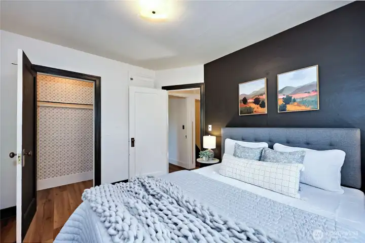 Closet off the primary bedroom on the main floor