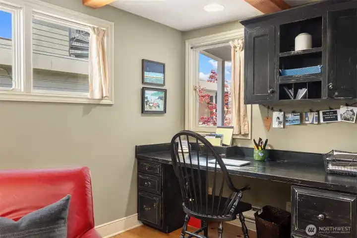 Main floor office in the den.