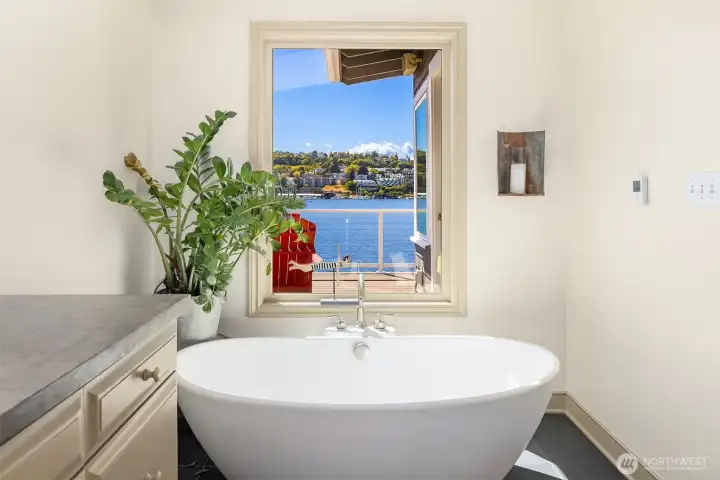 View bathtub in primary bath!