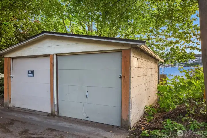 Garage on the right is deeded to floating home C.