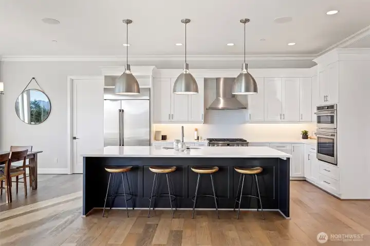 Chef's Kitchen with Designer Lighting