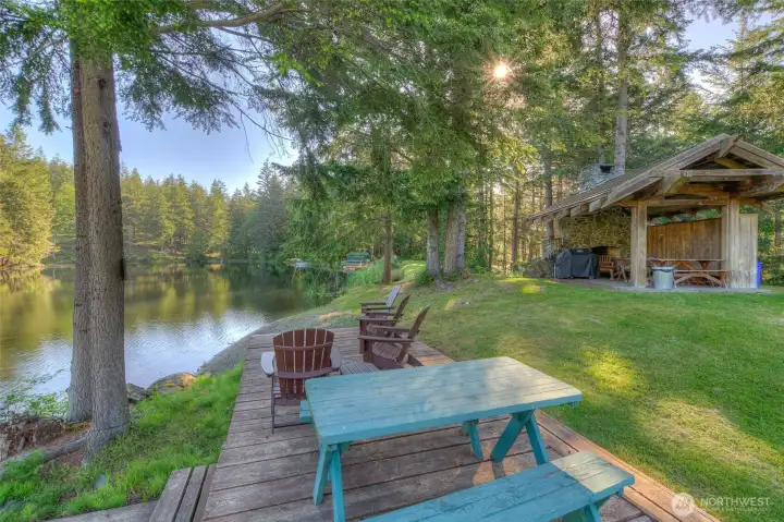 Community picnic area on the lake.