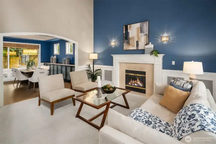 Vaulted ceilings, with large windows - letting in all the natural light!