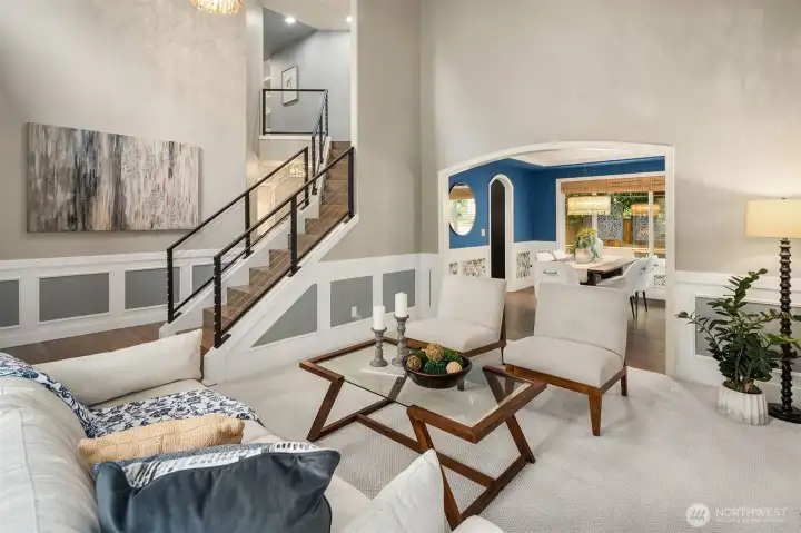 Arched doorways and new modern stair railings!